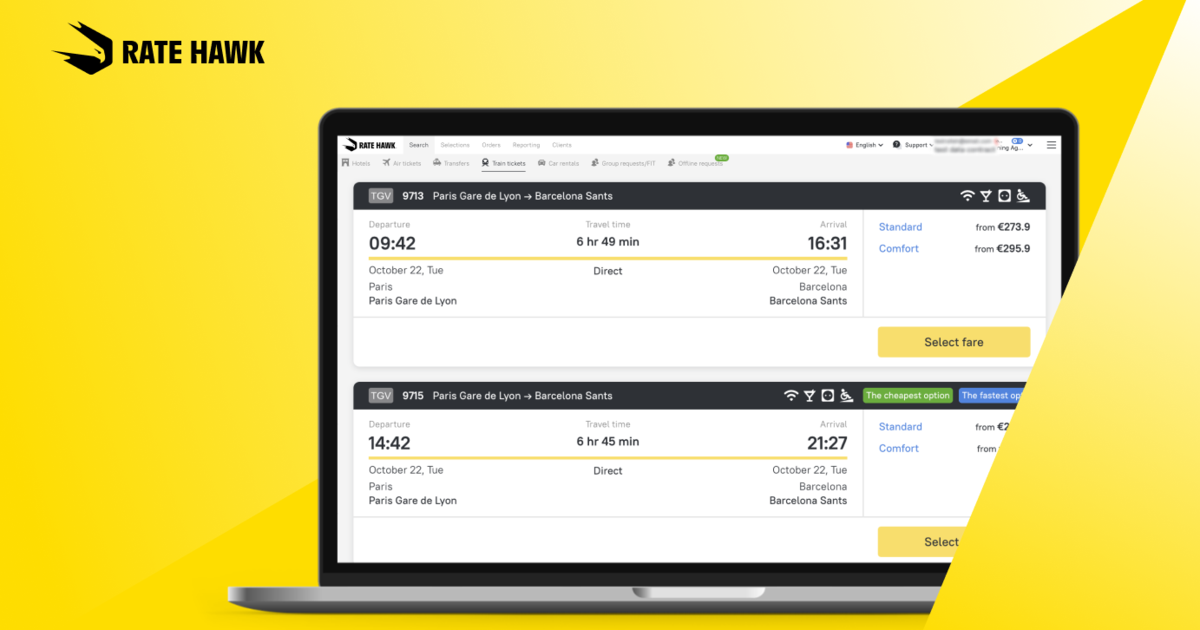 RateHawk launches rail travel booking… | Travolution